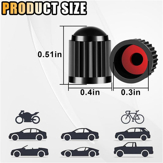 25PCS Tire Valve Stem Caps, Airtight Seal Stem Covers with O Rubber Ring, Car Tire Valve Dustproof Caps, Plastic Valve Stem Caps, Universal Accessories for Car SUV Bicycle Truck