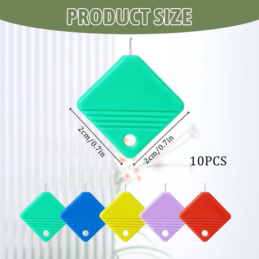 10 PCS Needle Threaders, Automatic Needle Threader for Sewing Machine Square Plastic Self Threading Needles Threader Tool for Embroidery Floss, Hand Sewing, Cross-Stitch Craft, Fits All Needles Sizes