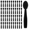 50 Pcs Eye Shadow Applicator Sticks, 1.9" Reusable Short Handle Dual Sided Sponge Cosmetic Brushes, Professional Disposable Single Head Soft Mini Portable Makeup Tools for Cream (Black)