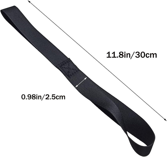 Black Soft Loop Tie Down Straps (6 Pack) 4500Lbs Breaking Strength and 1500Lbs Load Capacity, 12 * 1in Heavy Duty Tie Down Loops for Securing ATV UTV Motorcycles Scooters Dirt Bikes Lawn Equipment