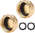 2 Pack Garden Hose End Caps with Washers, Brass Spigot Cap, 3/4" Female End Cap