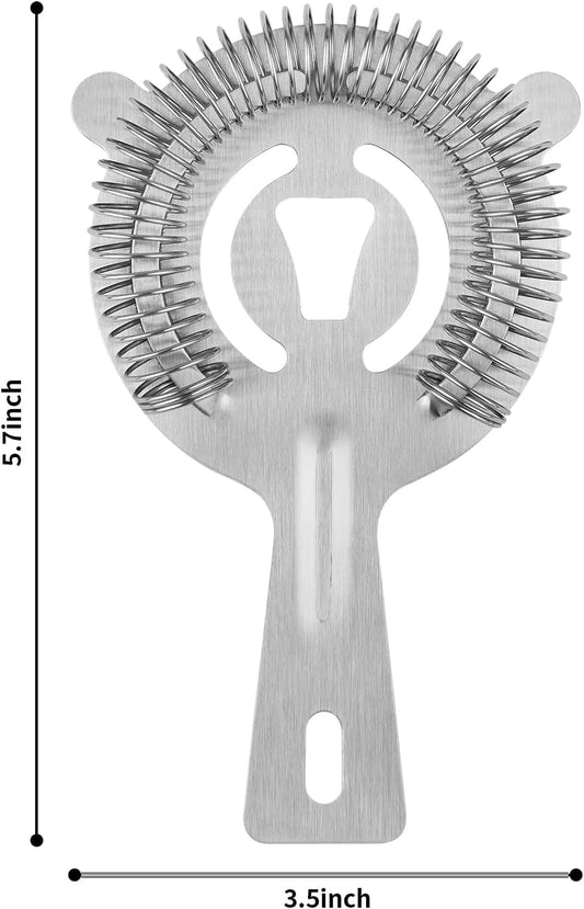 Cocktail Strainer Bar Tools - 2PCS Bar Strainer with High Density Spring, Stainless Steel Bartender Accessories for Filtering Cocktail Drink, Professional Bartending Tools with Filter for Home