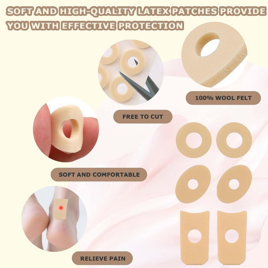 90Pcs Corn Cushions Callus Pads -4 Model Corn Pads for Feet, Soft Foam Callus Cushion Protectors, Self-Stick Adhesive Toe Cushions - Relief Pain from Calluses, Corns, Blisters, Heel Frictions