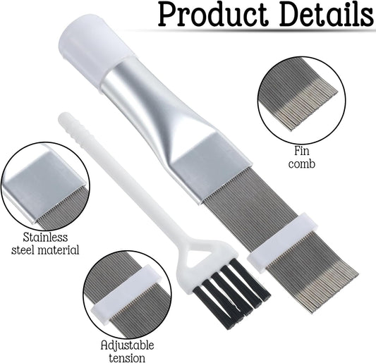 2Pcs Radiator Fin Comb,Coil Cleaning Brush Air Conditioner Fin Comb Kit for Combing Radiator Evaporator Condenser