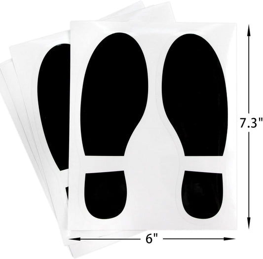 24Pcs Spy Agent of Truth Footprint Floor Decals Stickers Classroom Line Up Floor Decals Black Footprint Stickers