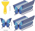 20 PCS Butterfly Non Slip Bathtub Stickers, Adhesive Anti Slip Decal Treads for Shower & Bath Tub with Scraper for Safety Bathroom Tubs, Shower Floor, Stairs(Blue)