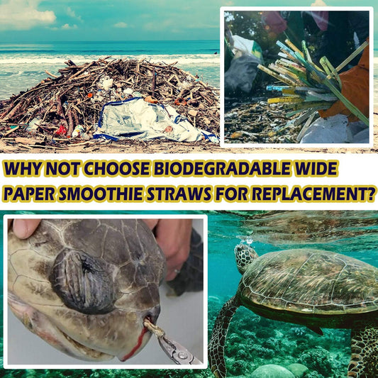 100 Pack, Extra Wide Paper Smoothie, Boba Straws - 10 mm Wide Biodegradable Straws for Bubble Tea (Tapioca, Boba Pearls), Milkshakes, Jumbo Drinks - Shower, Wedding Party Supplies Decorations