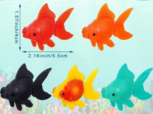 3 Pcs Orange Fake Floating Fishes Plastic Fake Goldfish Artificial Aquarium Fishes Colorful Realistic Artificial Moving Fish Ornament Decorations