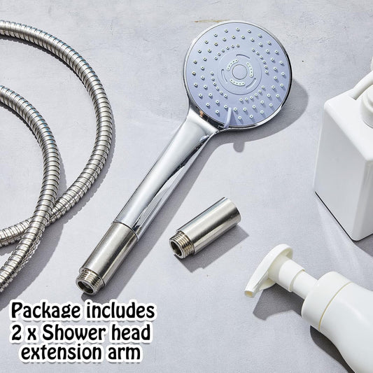Amylove 2 Pcs Shower Head Extension Arm Stainless Steel Shower Pipe Extension 1/2pt Male to 1/2pt Female Thread Cast Pipe Fitting Coupler Adapter(2 Inch)