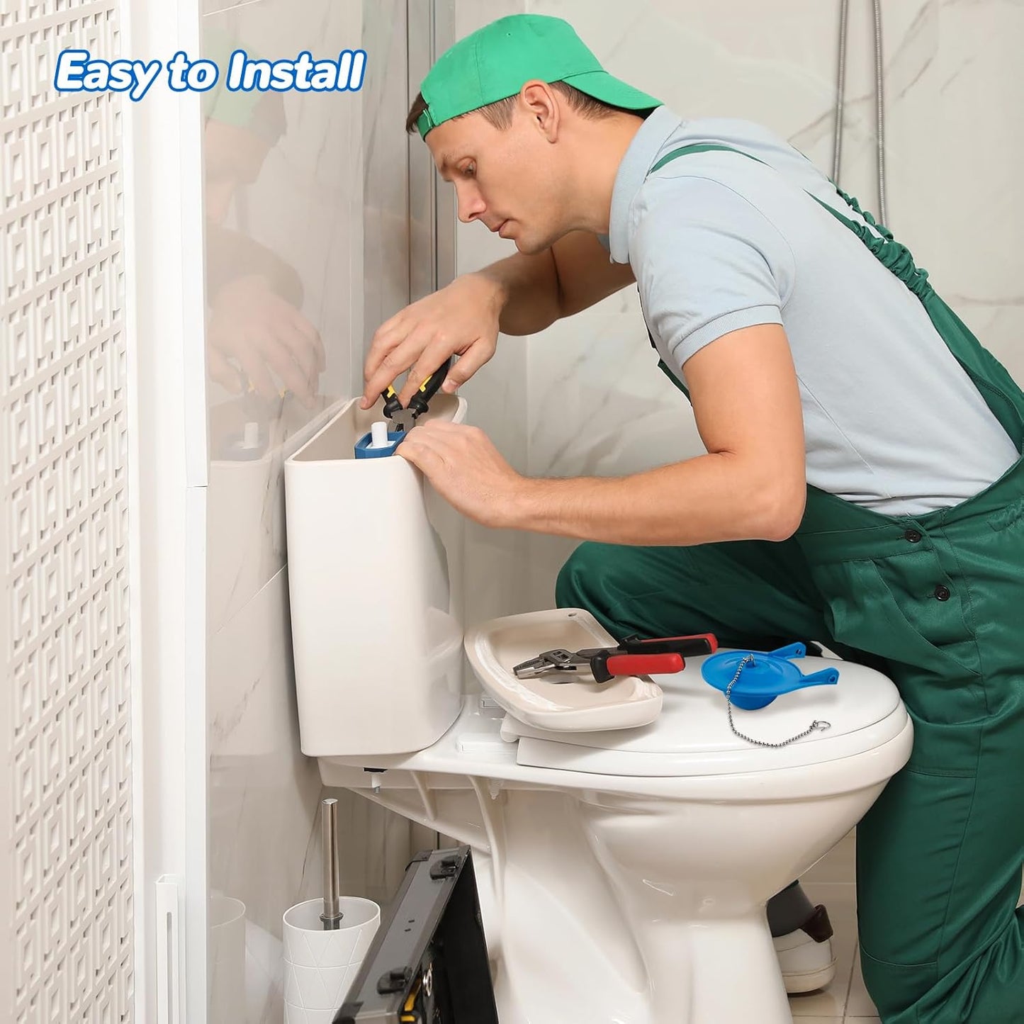 2 pcs Toilet Flapper Replacement, Compatible with Gerber 99-788 and Lowes AquaSouce Original 3" Flapper Replacement for 1.28 GPF Toilets (98923, 312795, 352027, 395280, 12293)-Water Saving.