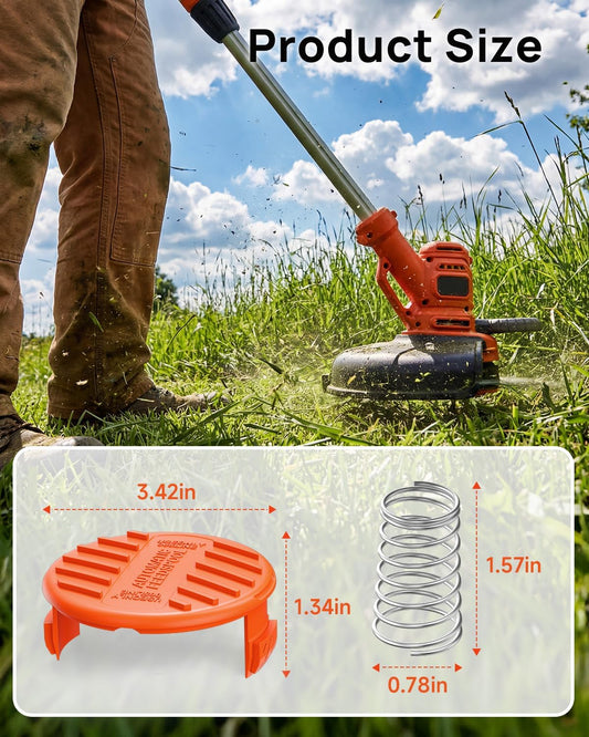 4 Pack Weed Eater Cap Compatible with Black and Decker Weed Wacker, RC-100-P Replacement Spool Cap Covers, Weed Eater Parts for Black and Decker String Trimmer