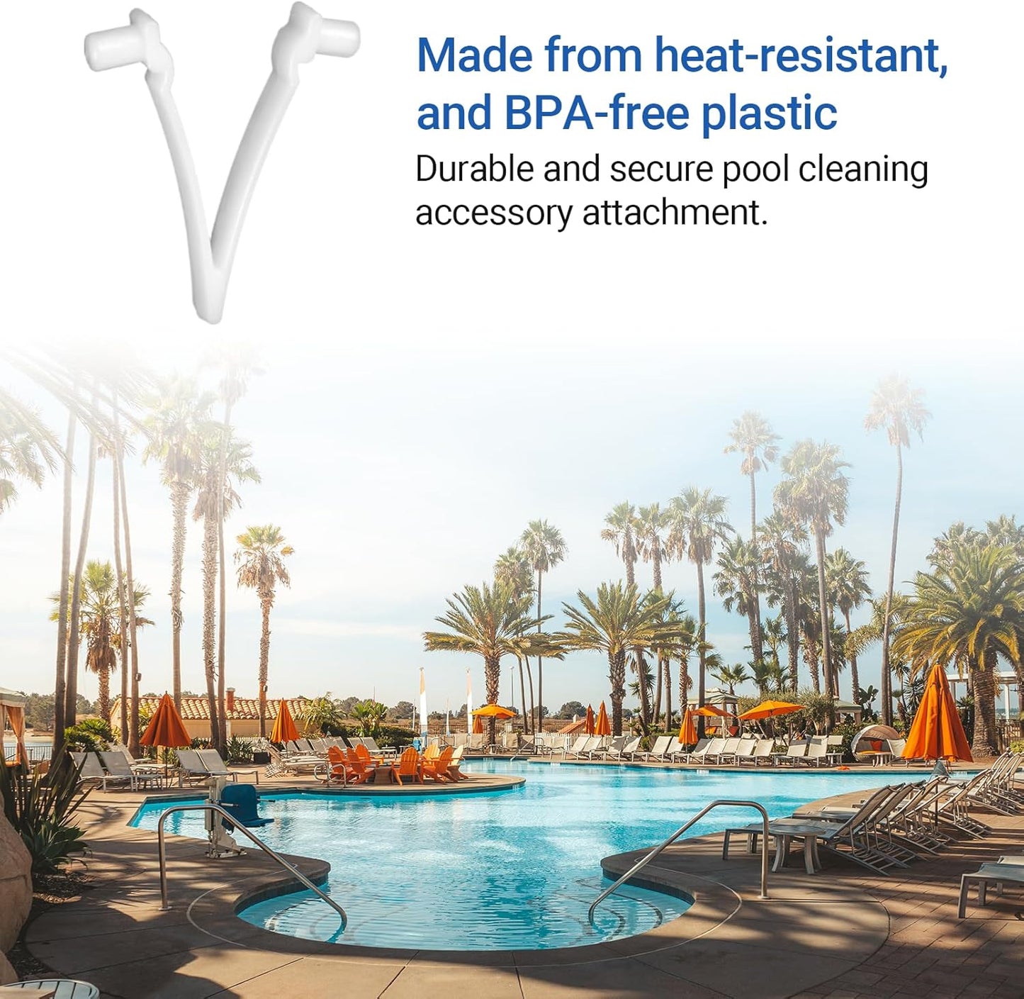 (21-Pack) Replacement Pool V-Clips - Pool Brush Plastic Clips/Pool Pole Net Clips for Cleaning Pool Walls - Perfect for Pool Brushes, Skimmers, and Leaf Nets - Made from Heavy-Duty Plastic