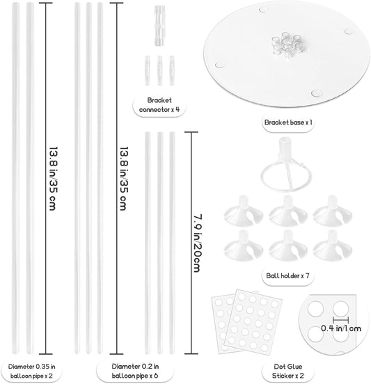 6 Sets Balloon Sticks with Base,Balloon Stand Kits,Balloon Stands with Base for Table Center Floor Birthday Wedding Party Decorations