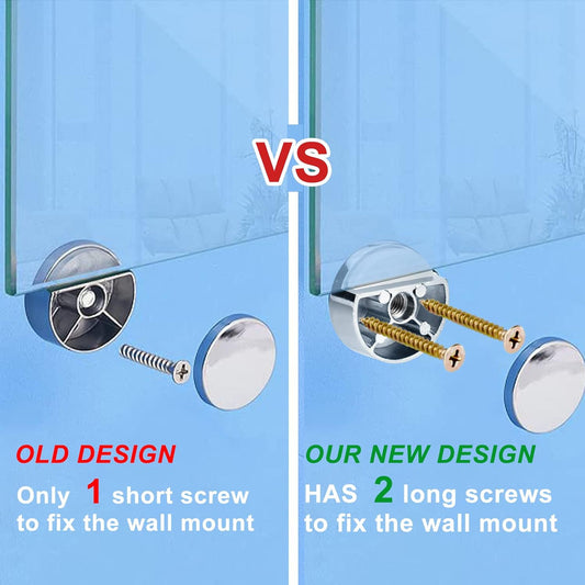 Upgraded 3-5mm Frameless Mirror Mounting Hardware 4 Pack Dual-Screw Fixing Mirror Mounting Kit with Heavy Duty Long Screws & Anchors