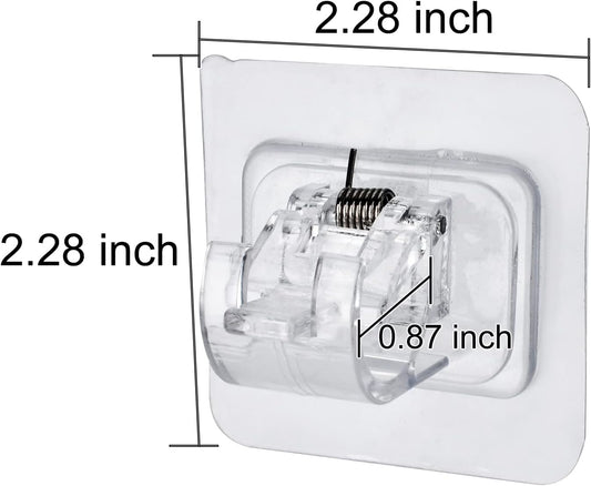 4PCS No Drill Curtain Rod Brackets, Self Adhesive Curtain Rod Holder Hooks, Nail Free Adjustable Curtain Rod Hooks Curtain Hangers Wall Mount Holder for Bathroom Kitchen Home Bathroom & Hotel