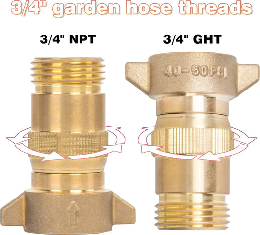 Brass RV Water Pressure Regulator, Water Regulator for RV Camper with Filter Screen, Protector for Campers, Travel Trailers, RV Plumbing System, 40-50 PSI