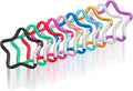 Xindojuz 10 PCS Aluminum Star Shape Carabiner Clip, Multicolor Spring Snap Hook Star Shaped Carabiner Keyring Holder Carabiners Keychain Outdoor Accessories for Camping, Hiking, Traveling (1.8 Inch)