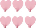 6 Pack Heart Shaped Decorative Wall Hooks, Stainless Steel Strong Adhesive Wall Hook for Home Kitchen Bathroom Office (Light Pink)