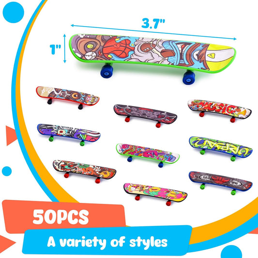 50 PCS Mini Finger Skateboards Party Favors, Easter Gifts & Beginner Practice Set for Kids & Adults, Finger Boards Toy, Easter Classroom Prizes Exchange Gifts