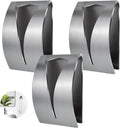 3 Pack Stainless Steel Kitchen Towel Hooks for Shower Wall Bathroom Self Adhesive Dish Towel Holder Hangers for Tea Cabinet Door Rag Grabber (Silver)
