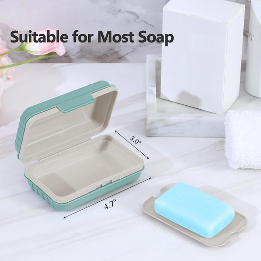Soap Holder, Soap Dish 1 Pack, Bar Soap Holder for Shower, Travel Soap Case with Lid for Gym, Camping Essentials, Travel Size Toiletries, Portable, Leakproof, Blue