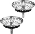Kitchen Sink Strainer - 2Pack Sink Drain Stopper, 80mm(3.15in) Stainless Steel Kitchen Sink Accessories Plug with Anti-Clogging Basket, Bouchon Evier Cuisine