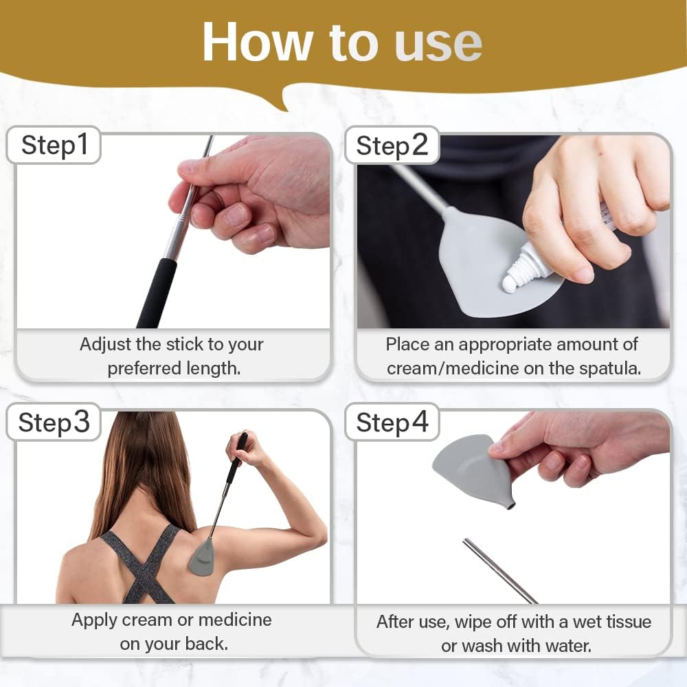 Cream Applicator for Back Telescopic Stick for Lotion Ointment Body Oil Medicine feet