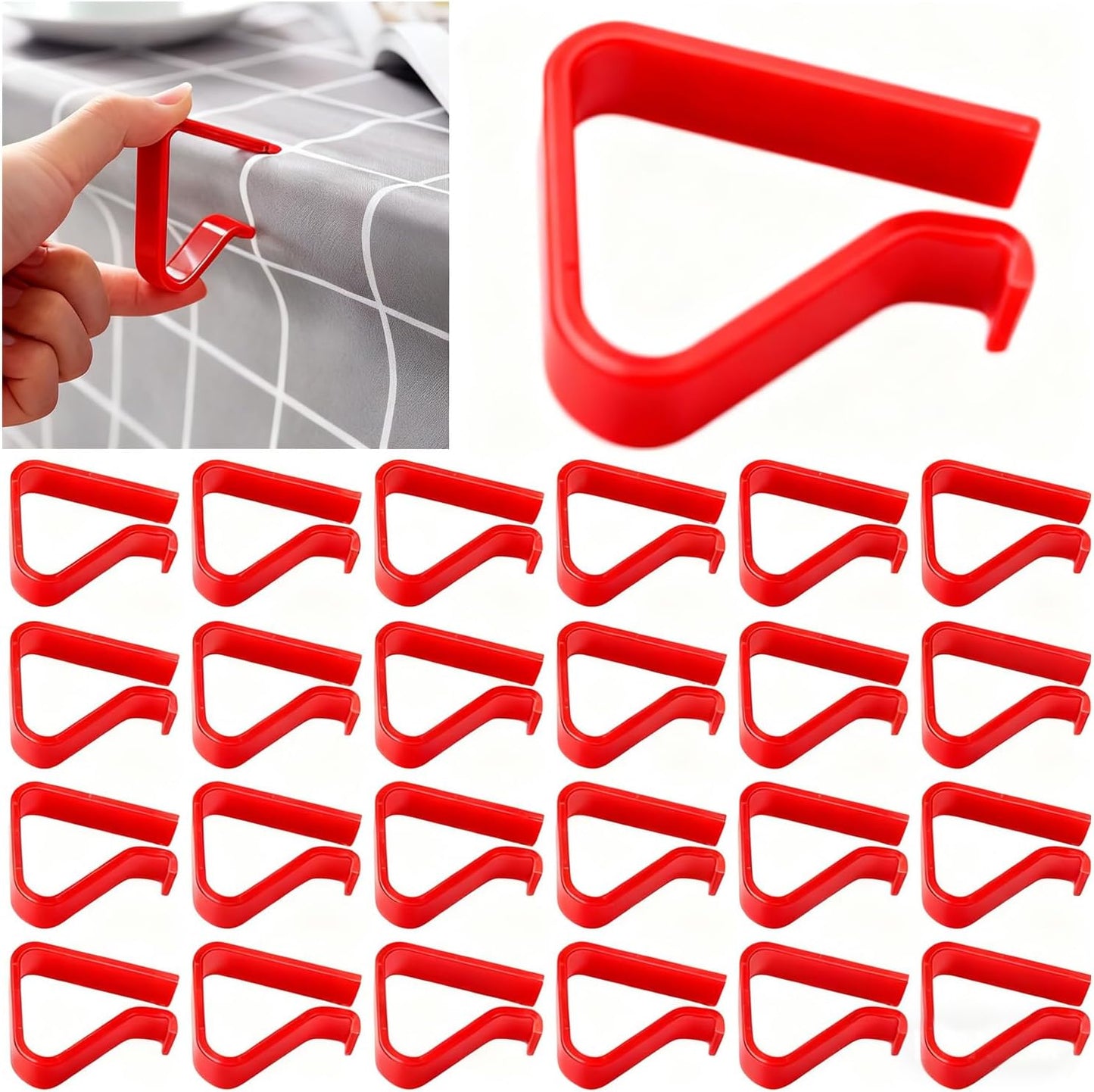 Transparent Clear Tablecloth Clips, Plastic Table Cloth Clips,Table Cover Holder Clamps,Table Cloth Holder for Christmas Home Wedding Party Indoor Outdoor Camping Picnic
