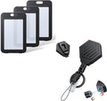 Heavy Duty Retractable Keychain with Magnetic Closure Retractable Badge Reel for up to 16 oz with 3 Pack ID Badge Holder with Double-Sided Windows Vertical Hard Plastic Case