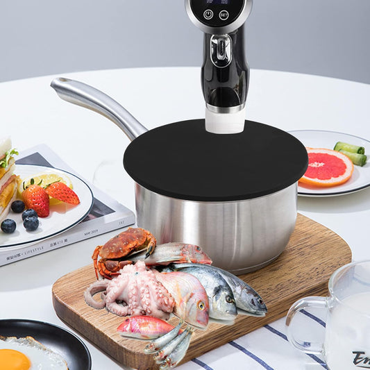 Sous vacuum and Vide Lid Cooking Sous vacuum and Vide Cooker Fits Up to 10.5" Pot, Prevent Water Evaporation and Retain Flavor for Stock (black).