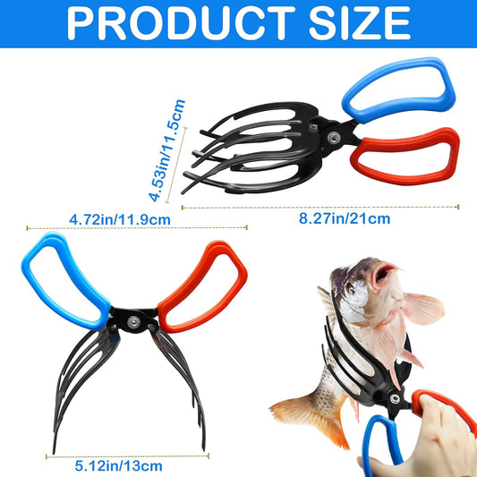 Fish Gripper, Fish Grabber Tool Metal Fish Grippers for Fishing, 3 Claw Fish Grips Anti-Slip Fishing Pliers Gripper Control Clamp Claw Fish Pliers Catch Fish Fishing Accessories, Ideal for Anglers¡