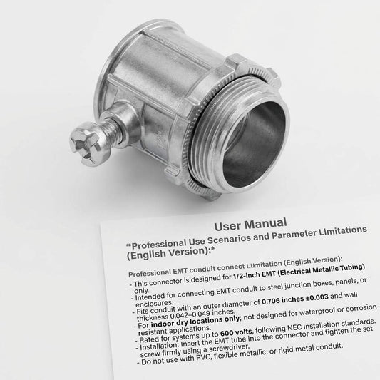 EMT Set Screw Connectors, 1/2" Zinc Die Cast, 25 Pcs Electrical Conduit Fitting, High Voltage & Easy Installation for EMT Conduit