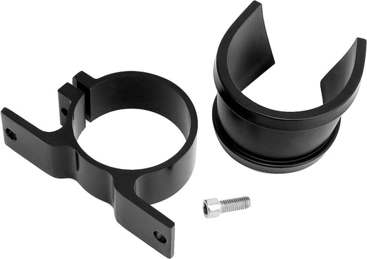 Fuel Pump Clamp Holder, 2 Pack 50mm Fuel Filter Mounting Bracket, Premium Aluminum Alloy Oil/Fuel Pump Mounting Bracket, Secure Filter Clamp Cradle, Sleek Black Design