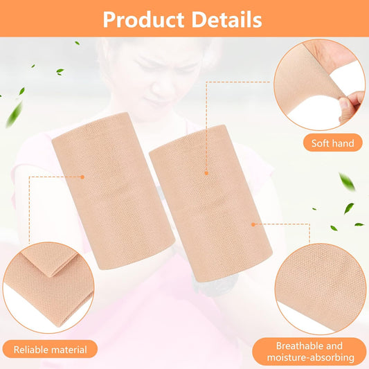 2 Pairs Compression Wrist Sleeve Compression Wrist Brace Wrist Supports Wrist Wraps Elastic Wristbands for Men and Women Tennis, Tendonitis, Carpal Tunnel (Beige, Medium)