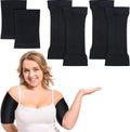 2 Pairs Women Arm Shapers Plus Size Slimming Compression Sleeve Slim Upper Flabby Arm Wrap and 1 Pair Calf Compression Sleeves, Suitable for Circumference 7 to16 Inches