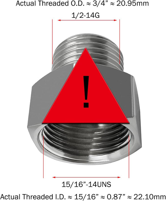7/8 Female threaded (I.D:15/16) to 1/2 Male threaded (O.D:3/4) Toilet Bidet Hose Pipe Adapter Connector(Pls check your size!)