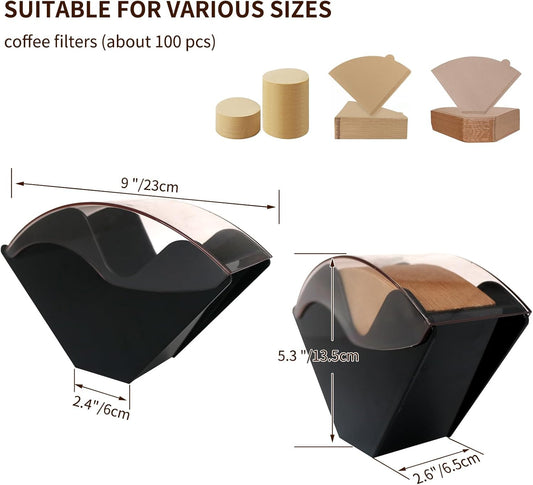 Coffee Filter Holder for Organizer and Coffee Station Accessories (Black).