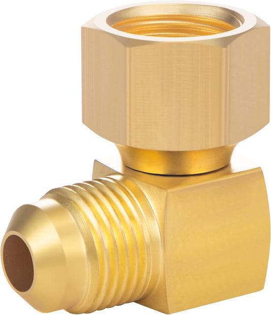1PC 90° Elbow Connector Replacement for Olympian Low Pressure Gas Fired Heaters Brass 3/8" female swivel flare x 3/8" male flare