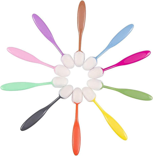 10 Pieces Ink Blending Brushes for Card Making,Craft Broad Application Assortment Paper Crafter Color Code Handle,with lids (Brush Head Diameter 0.86 ")