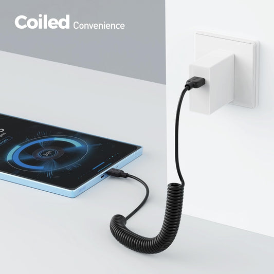2-Pack Coiled Micro USB Cable (Coiled Micro USB to USB2.0) 2-4 Feet