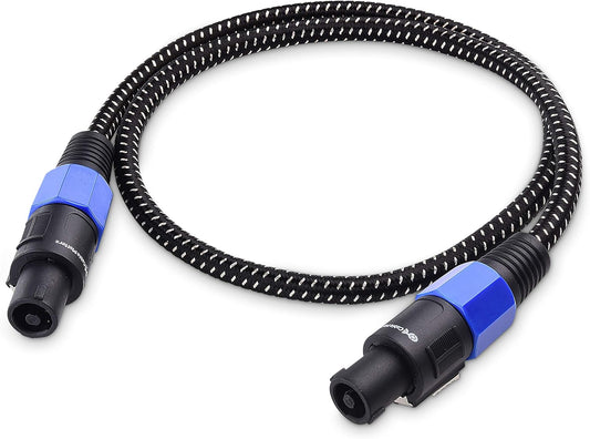 Premium Braided 12AWG Speaker Cable 3 ft Compatible with Speakon NL4FC Port
