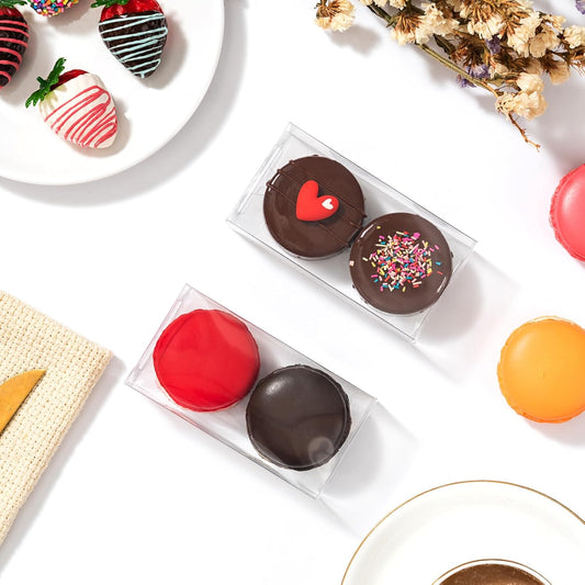 4.17x2.16x1.37Inch Chocolate Covered Orec Boxes Macaron for 2 Mini Treat Chocolate Truffle