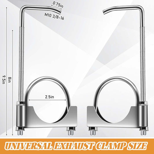 1 Pcs 2.5 Inch Universal Exhaust Clamp with Hanger, Made of Heavy-duty Clamp with Rear Muffler Hanger Exhaust Pipe for Cars, Trucks Pipes