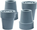 4pcs 19mm Rubber Cane Tips, 3/4 Inch Diameter Anti Slip Crutch Tips, Universal Replacement Tips for Cane, Crutch, Walker (Grey)
