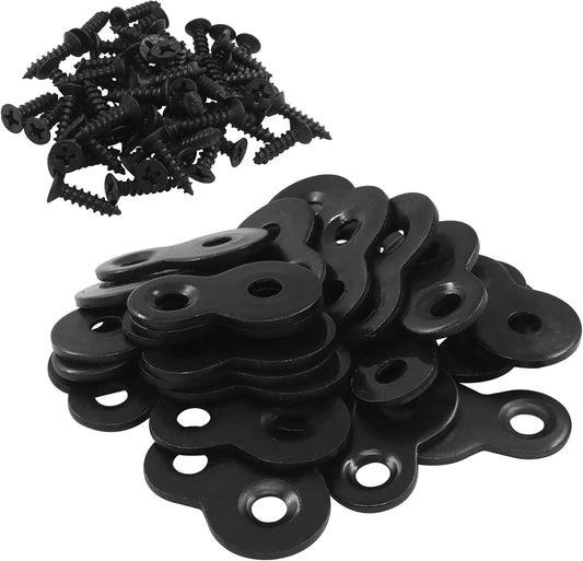 30 Pack Heavy Duty Figure 8 Fastener Clips, Solid Steel Fasteners Screws Heavy Duty Clips, Durable Table Top Connector for Desk Assembly/DIY Enthusiasts/Home(Black)