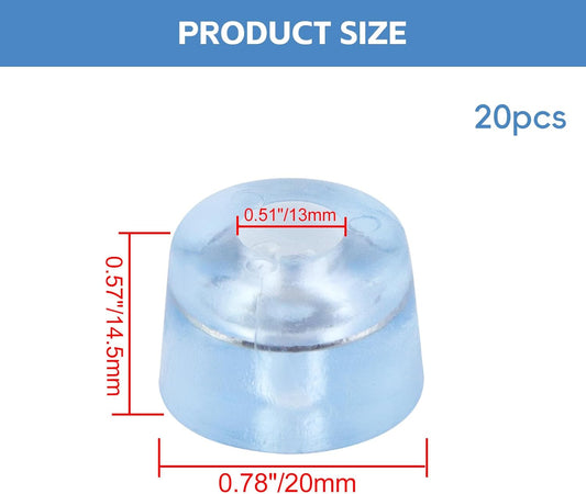 Transparent Screw Feet Rubber Pads Non Slip Non Skid Feet Pad for Furniture -Pack of 20
