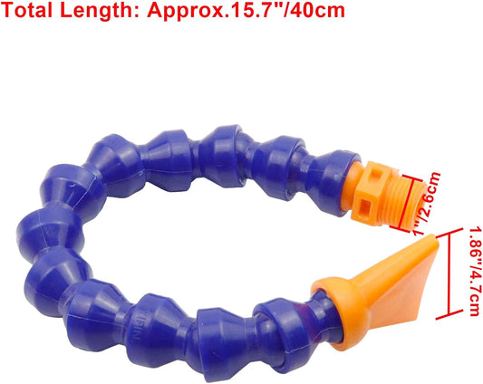 1/2" Thread Water Oil Coolant Hose Pipe Adjustable Coolant Pipe Hose Round Flexible Flat Nozzle Cooling Tube for CNC Lathe Milling Drill Machine-2pcs