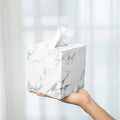 Tissue Box Cover,Tissue Box Square,Marble Stripes Tissue Box Cover,Tissue Box Holder for Bathroom Accessories,PU Leather Tissue Holder,Marble Stripes