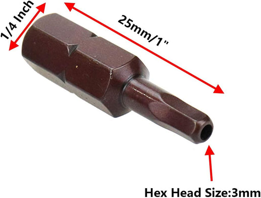 3mm Hex Tamper Resistant Bit Set 1/4 Inch Hex Shank Magnetic Bit Set 1 Inch Length - 24pcs