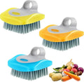 3 Pieces Vegetable Brush Potato Scrubber Vegetable Scrubber for Food Flexible Bristles Kitchen Brush for Fruits, Potatoes, Carrots Kitchen Gadgets Set in Random Color